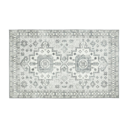 Perennial Silver Medallion - Machine Washable Area Rug