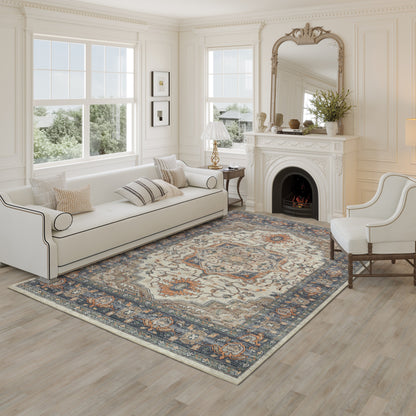 Umber Medallion Tranquility - Machine Washable Area Rug