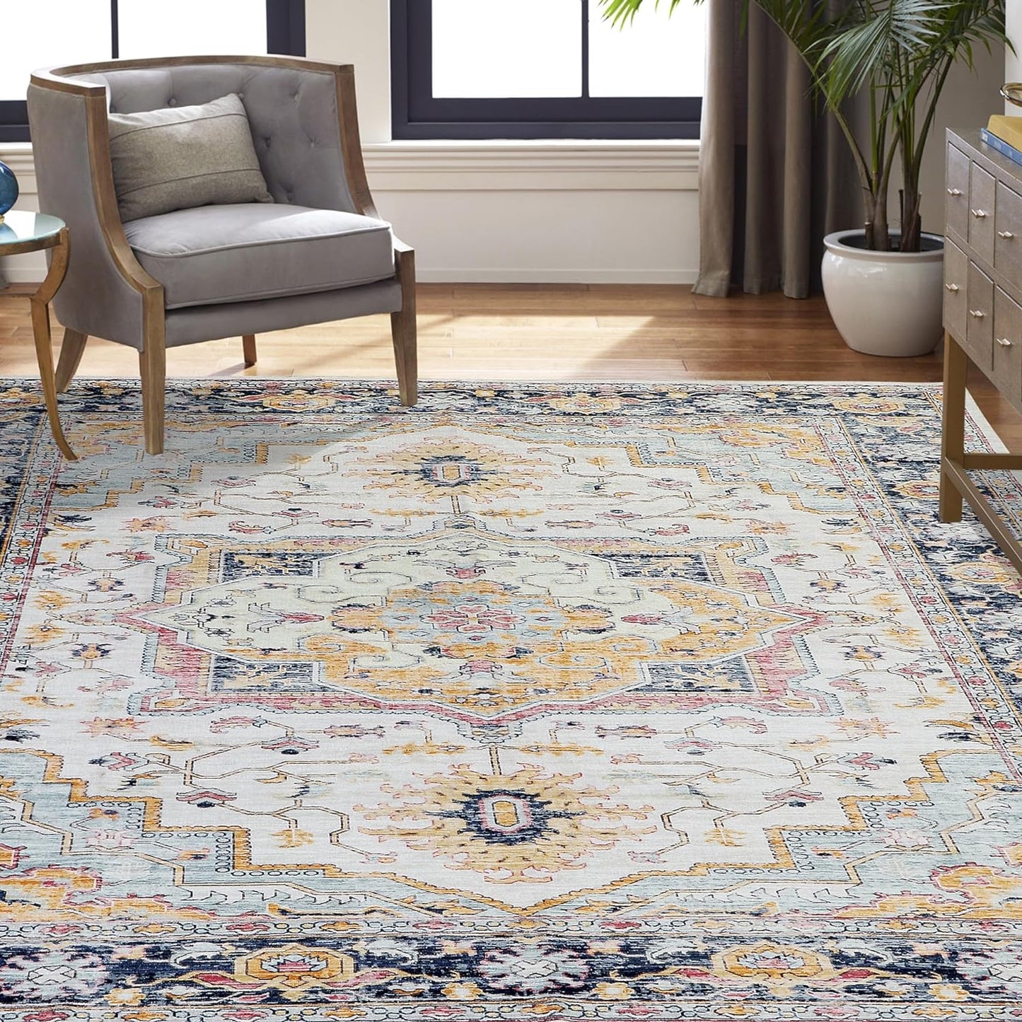 Celestial Spice Oriental - Machine Washable Area Rug