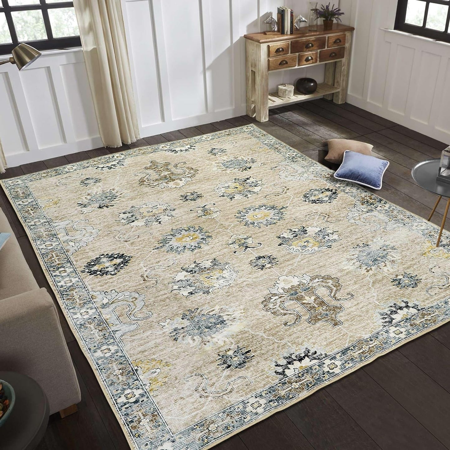 Whispering Sands Oriental - Machine Washable Area Rug