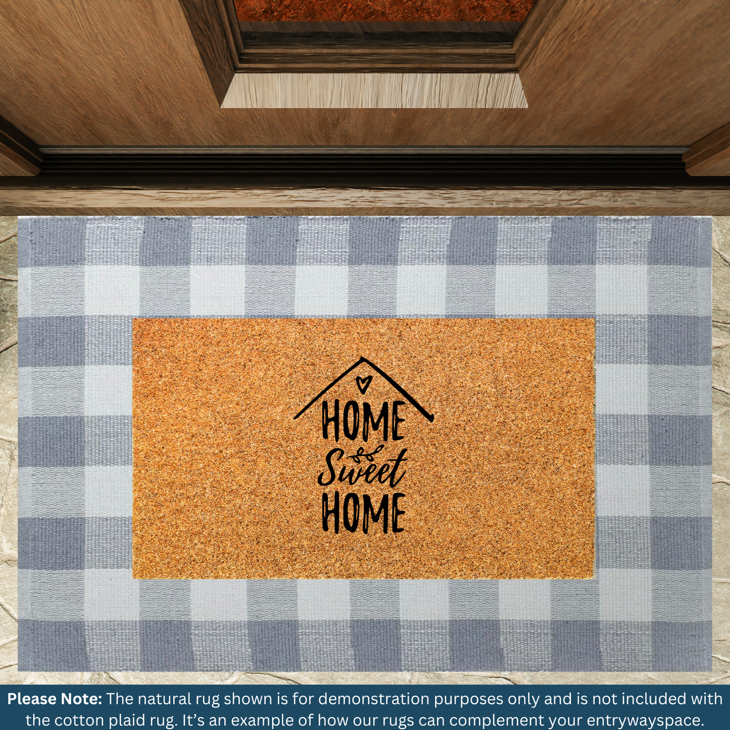 Plaid Cabin Charm - Machine Washable Area Rug