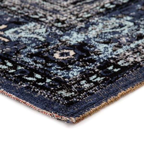 Midnight Textile Indoor/Outdoor Blue/Gray Runner Rug