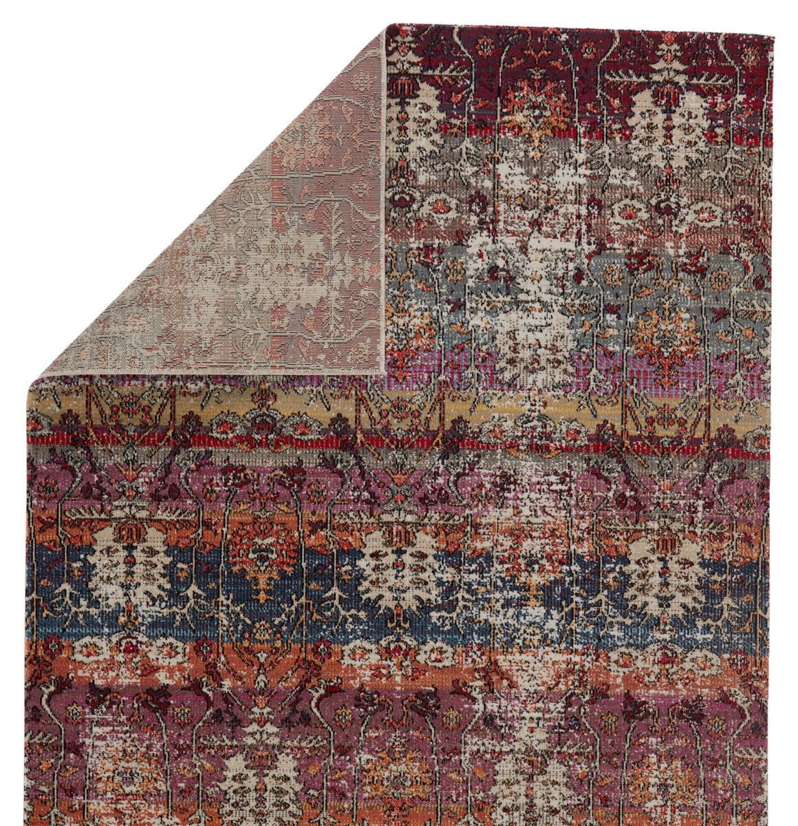 Artful Thread Indoor/Outdoor Multicolored/Red Runner Rug