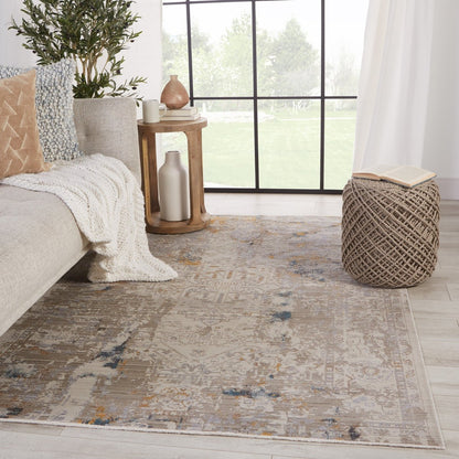 Majestic Lake Indoor/Outdoor Gray/Beige Runner Rug