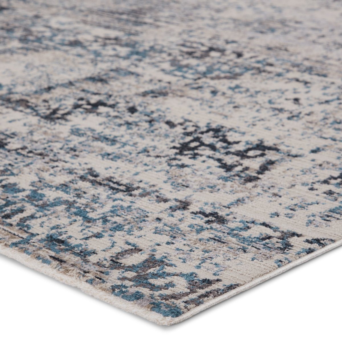 Nouveau Fiber Indoor/Outdoor Blue/Gray Runner Rug