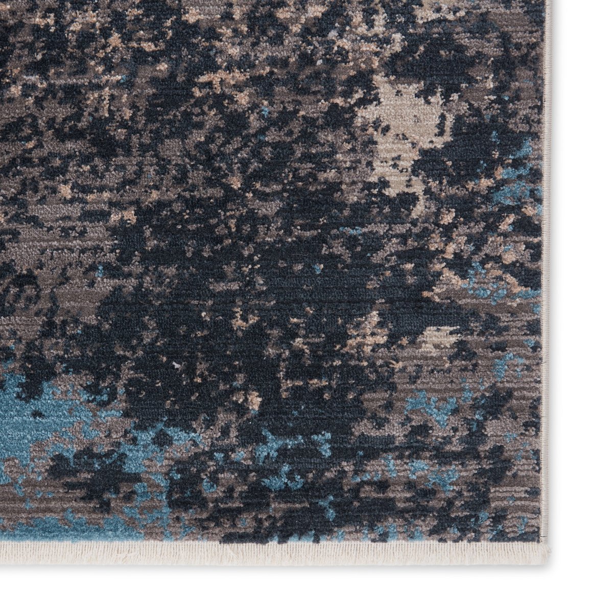 Cobalt Abstract Indoor/Outdoor Blue/Gray Runner Rug