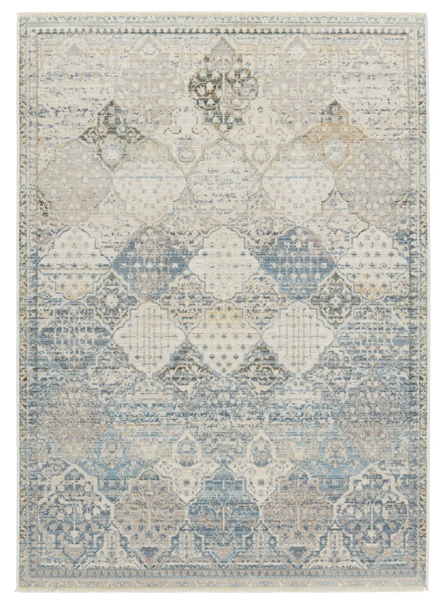 Dazzling Dunes Indoor/Outdoor Blue/Beige Runner Rug