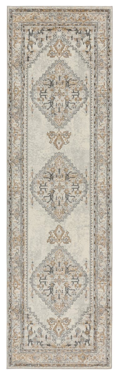 Classique Château Indoor/Outdoor Gray/Beige Runner Rug