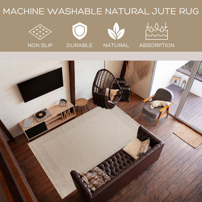 Natural Jute Oasis - Machine Washable Jute Rug