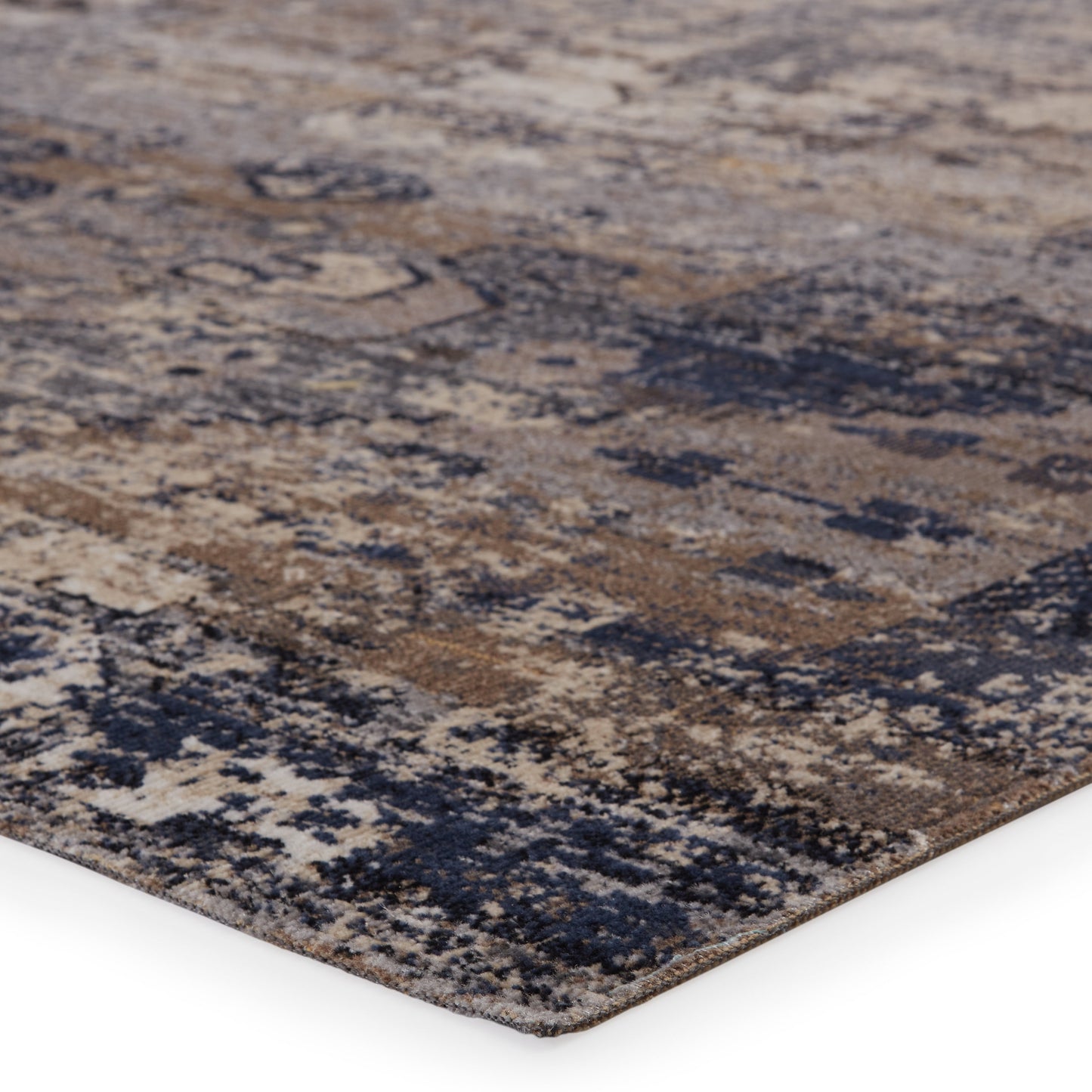 Brooklyn Bliss Indoor/Outdoor Medallion Taupe/Dark Blue Area Rug