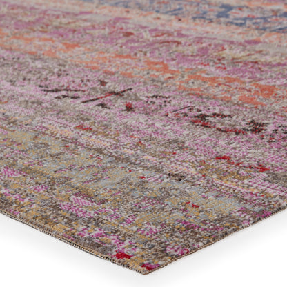 Garden Serenity Indoor/Outdoor Trellis Multicolor/Pink Area Rug