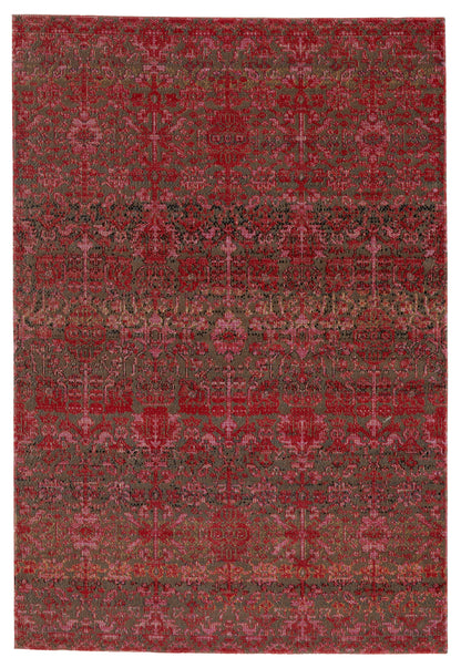 Garden Serenity Indoor/ Outdoor Trellis Fuscia Pink and Red/ Taupe Area Rug