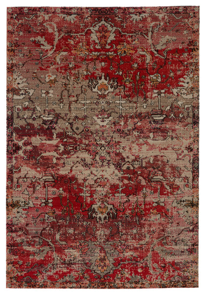 Sunrise Harmony Indoor/ Outdoor Oriental Red/Gray/Beige Area Rug