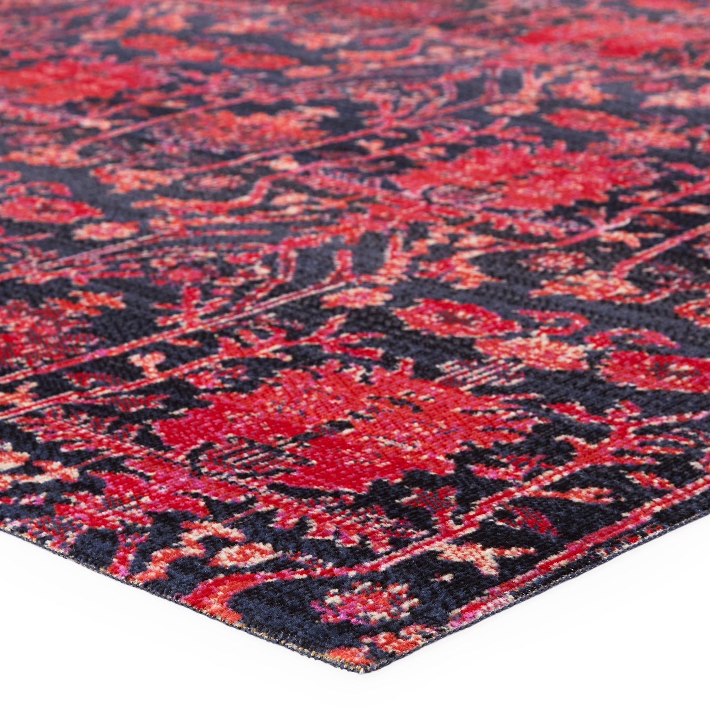 Tranquility Radiance Indoor/ Outdoor Trellis Magenta Red/ Blue Area Rug