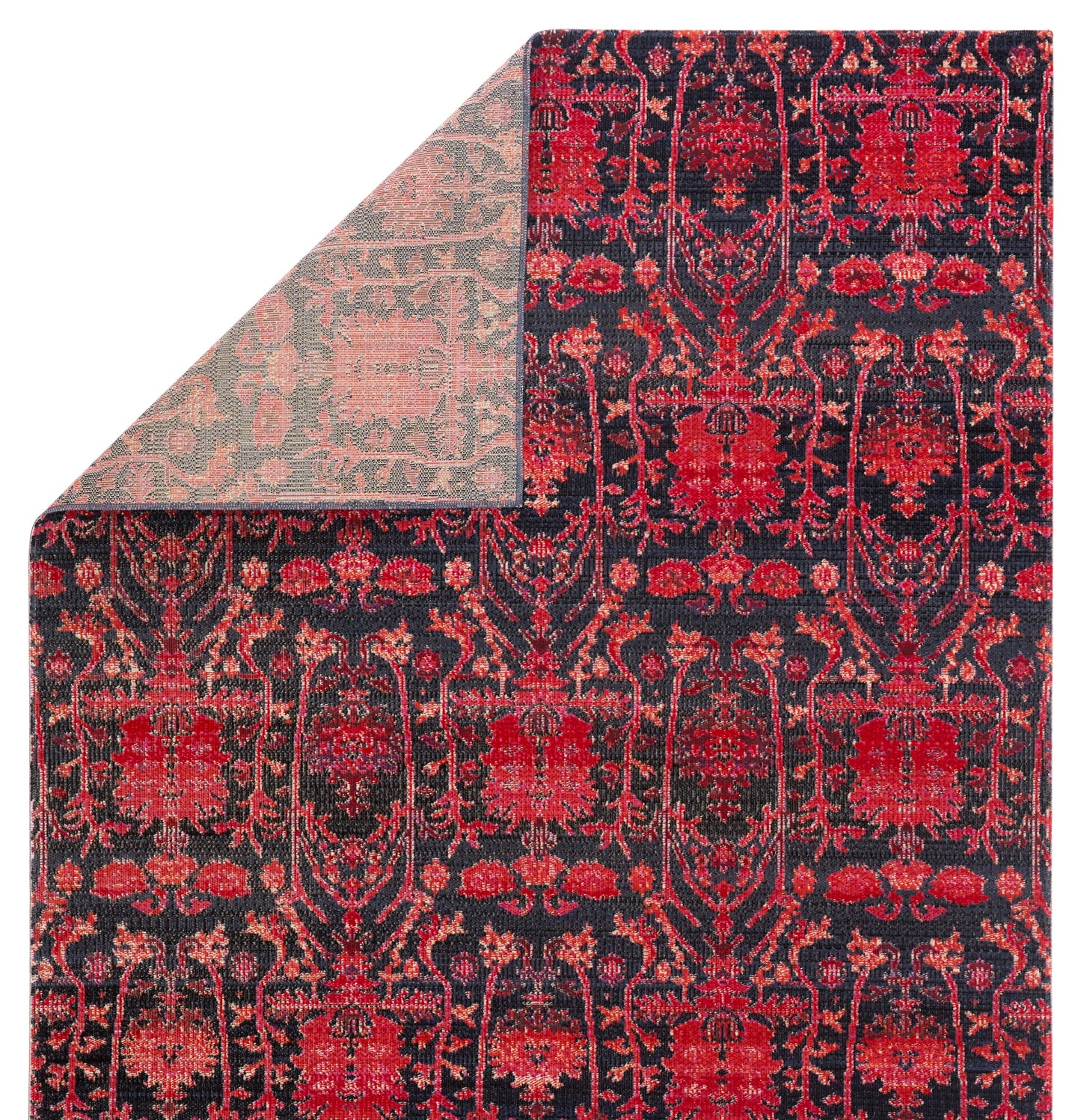 Tranquility Radiance Indoor/ Outdoor Trellis Magenta Red/ Blue Area Rug