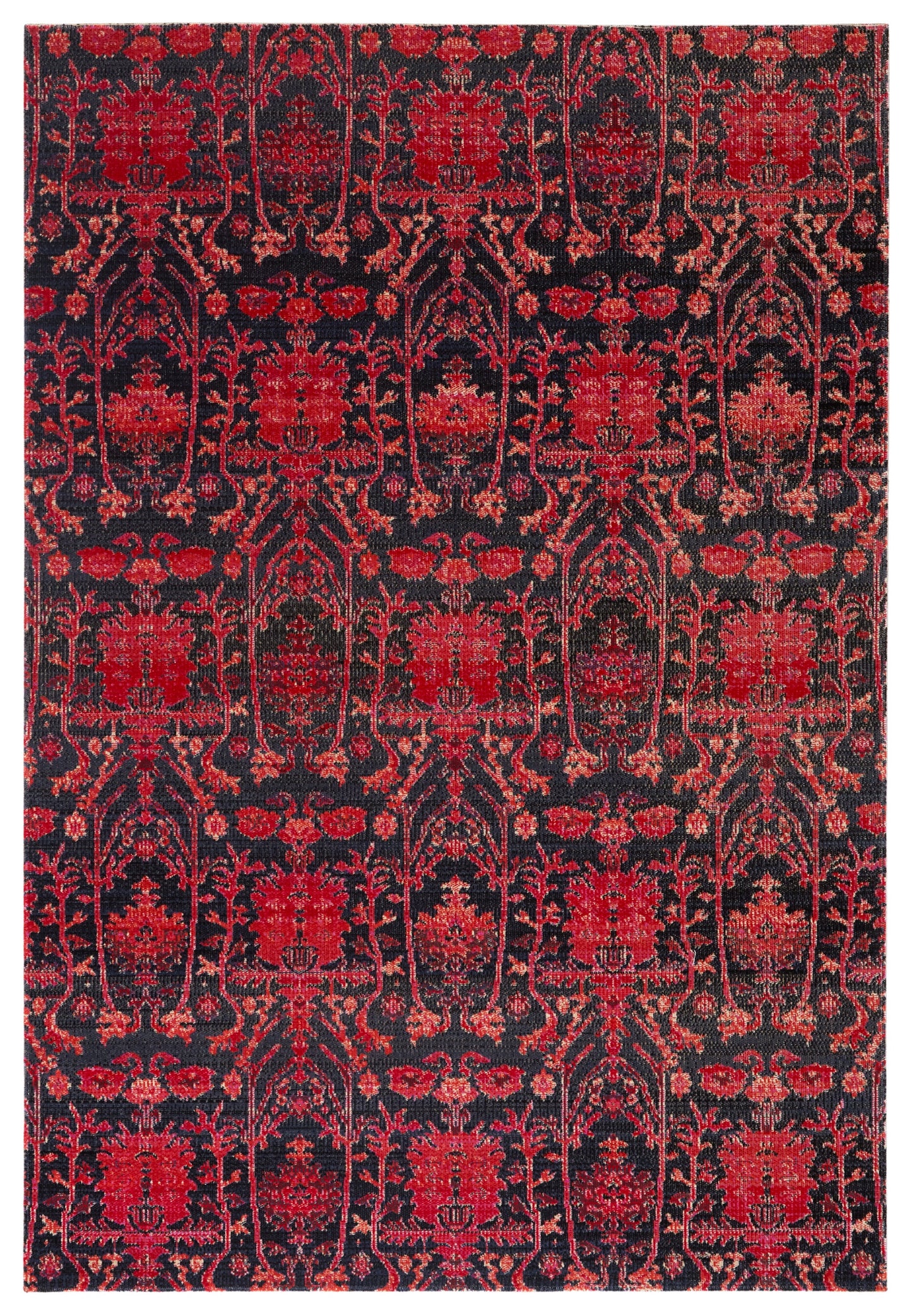 Tranquility Radiance Indoor/ Outdoor Trellis Magenta Red/ Blue Area Rug