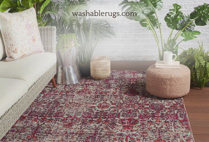 Garden Serenity Indoor/ Outdoor Trellis Red/ Gray Area Rug